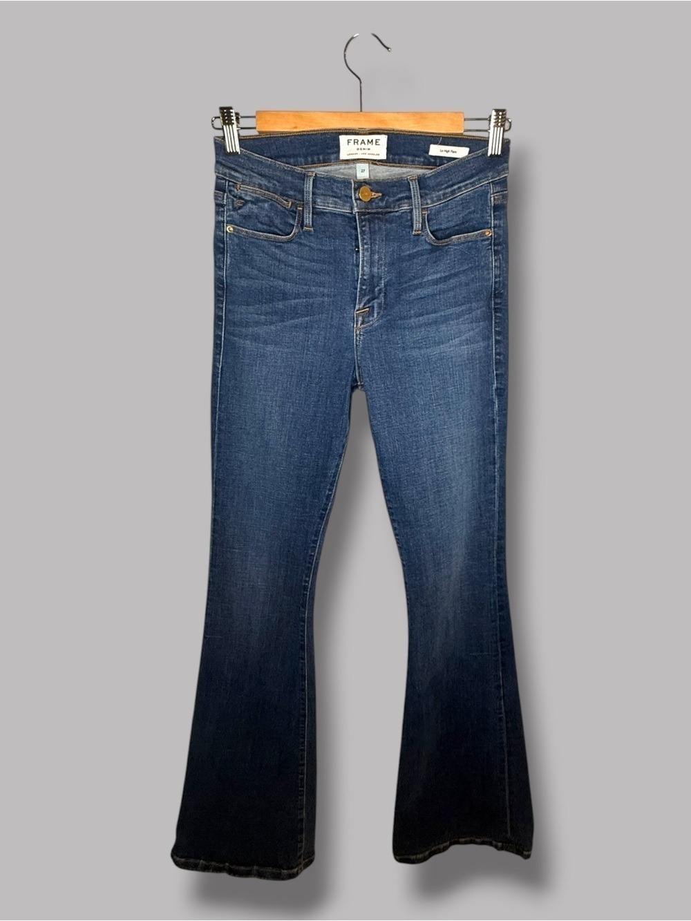 FRAME Le High Flare Jeans Medium Blue High Rise Size 27